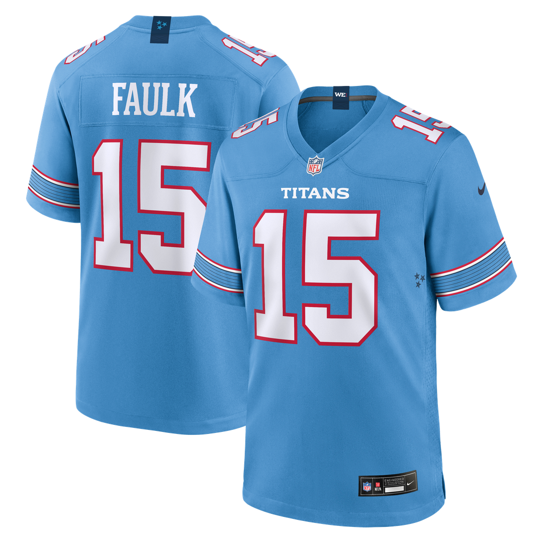 Keldric Faulk Tennessee Titans Team Game Jersey - Light Blue