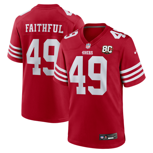 The Faithful San Francisco 49ers 80th Anniversary Game Jersey - Scarlet