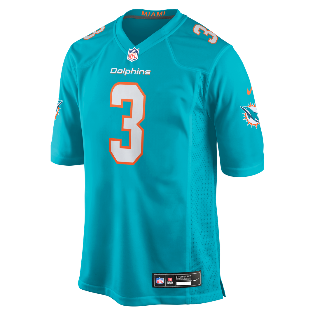 Chris Johnson Miami Dolphins Team Game Jersey - Aqua