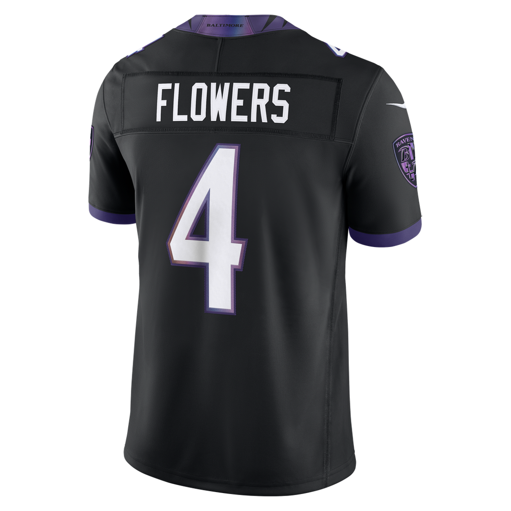 Zay Flowers Baltimore Ravens Alternate Alternate Vapor F.U.S.E. Stitched Limited Jersey - Black