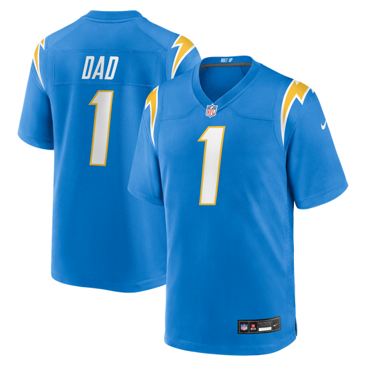 Number 1 Dad Los Angeles Chargers Game Jersey - Powder Blue
