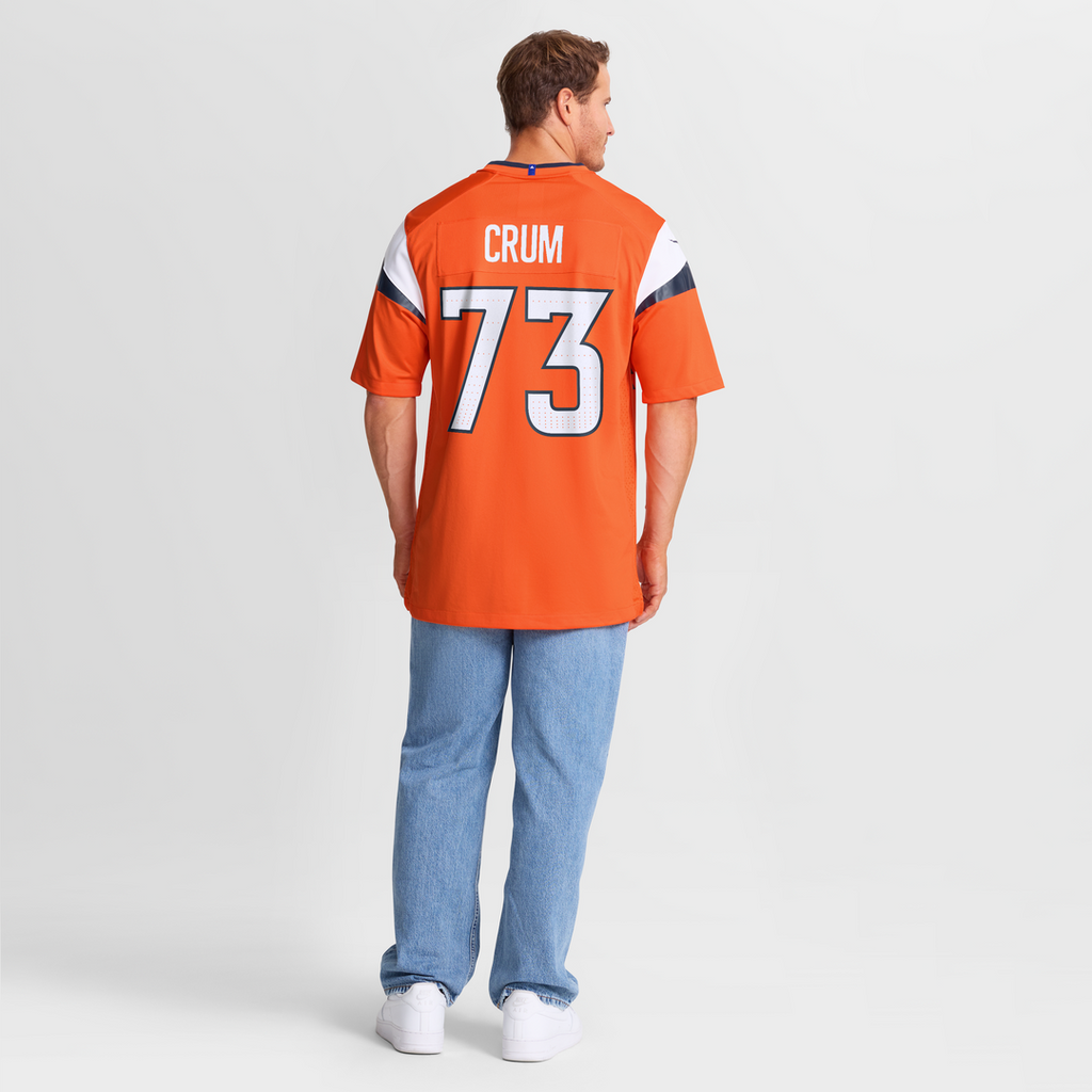 Frank Crum Denver Broncos Team Game Jersey - Orange