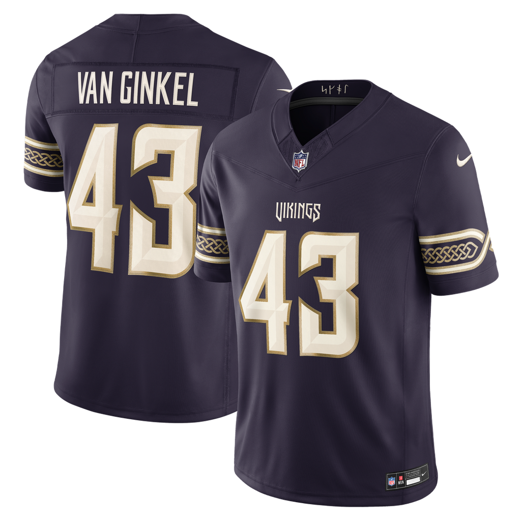 Andrew Van Ginkel Minnesota Vikings 2026 Rivalries Collection Stitched Limited Jersey - Purple