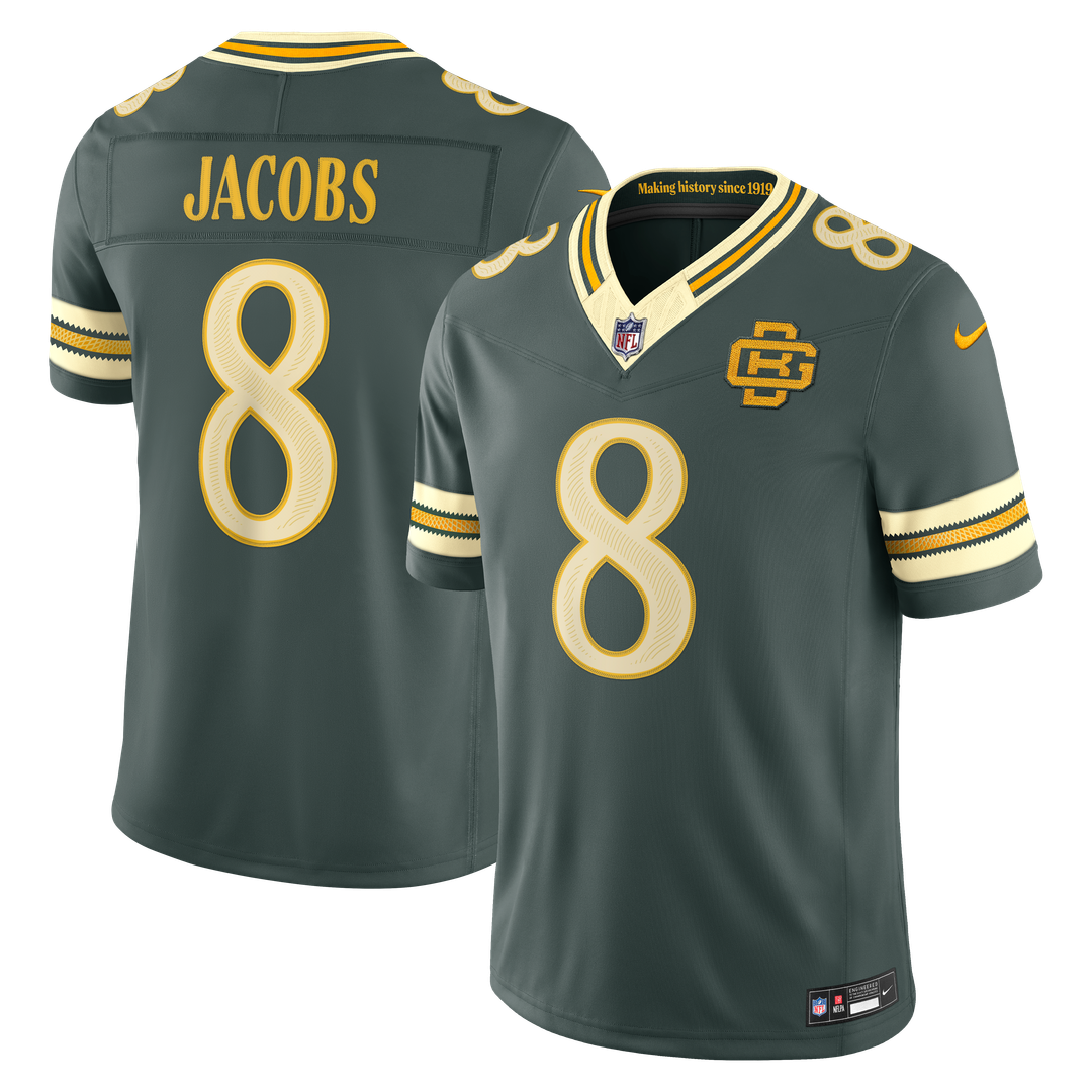 Josh Jacobs Green Bay Packers 2026 Rivalries Collection Stitched Limited Jersey - Green