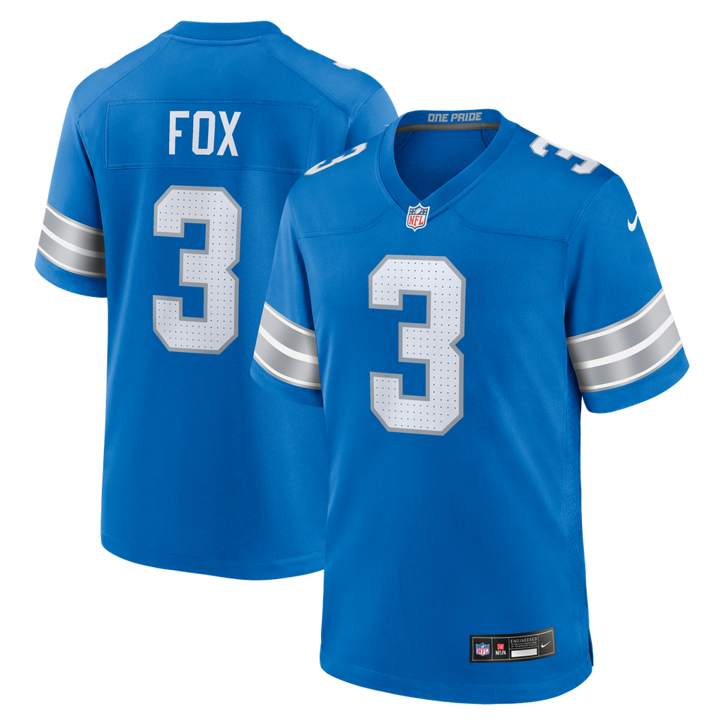 Jack Fox Detroit Lions Team Game Jersey - Blue