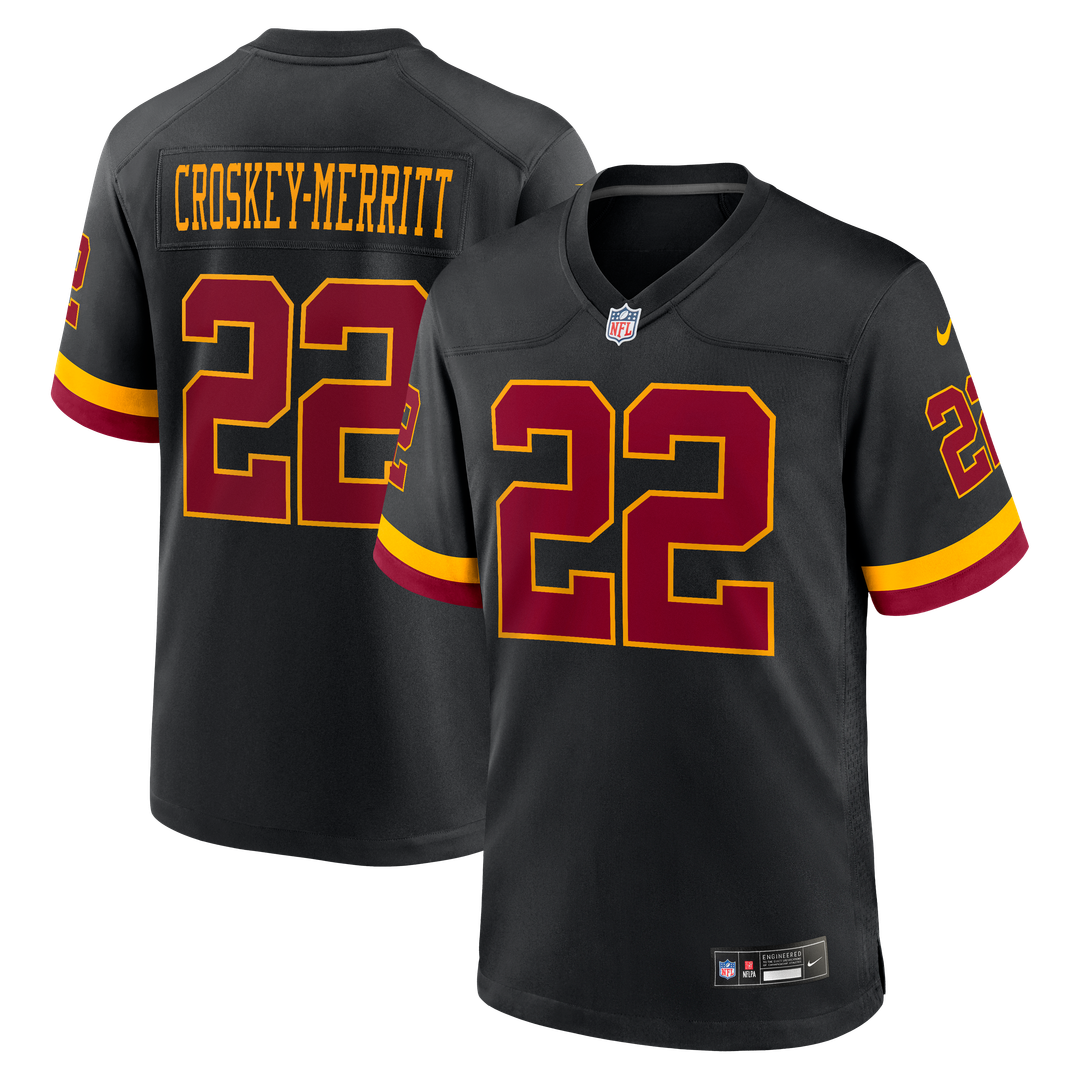 Jacory Croskey - Merritt Washington Commanders Hail Raiser Alternate Game Jersey - Black