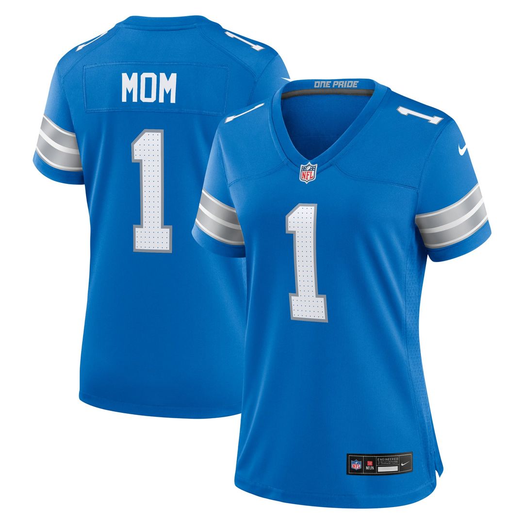 Number 1 Mom Detroit Lions Game Jersey - Blue