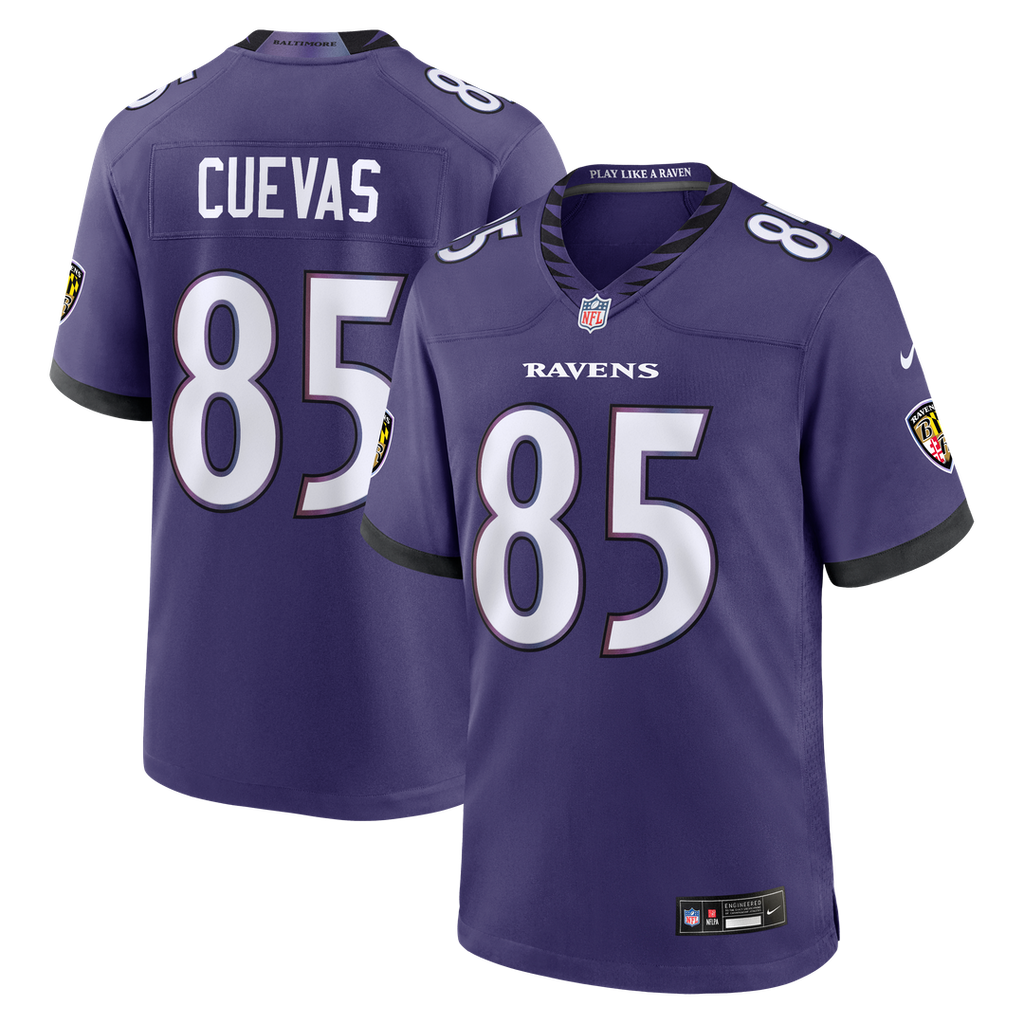 Josh Cuevas Baltimore Ravens Team Game Jersey - Purple