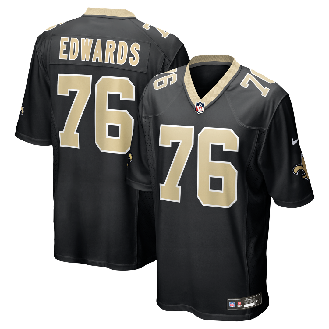 David Edwards New Orleans Saints Team Game Jersey - Black