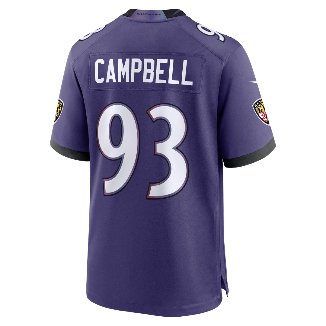 Calais Campbell Baltimore Ravens Team Game Jersey - Purple