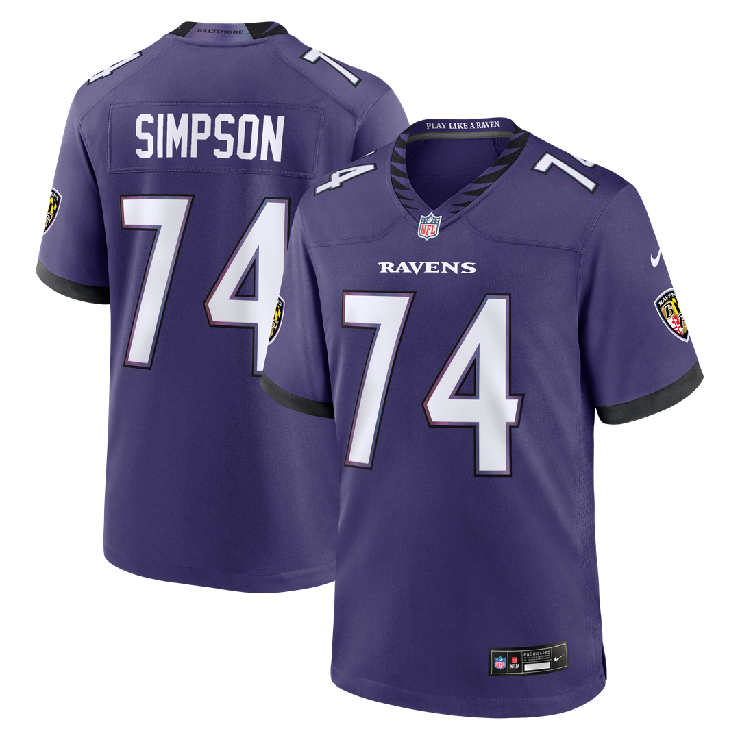 John Simpson Baltimore Ravens Team Game Jersey - Purple