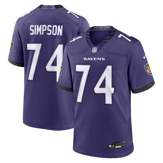 John Simpson Baltimore Ravens Team Game Jersey - Purple