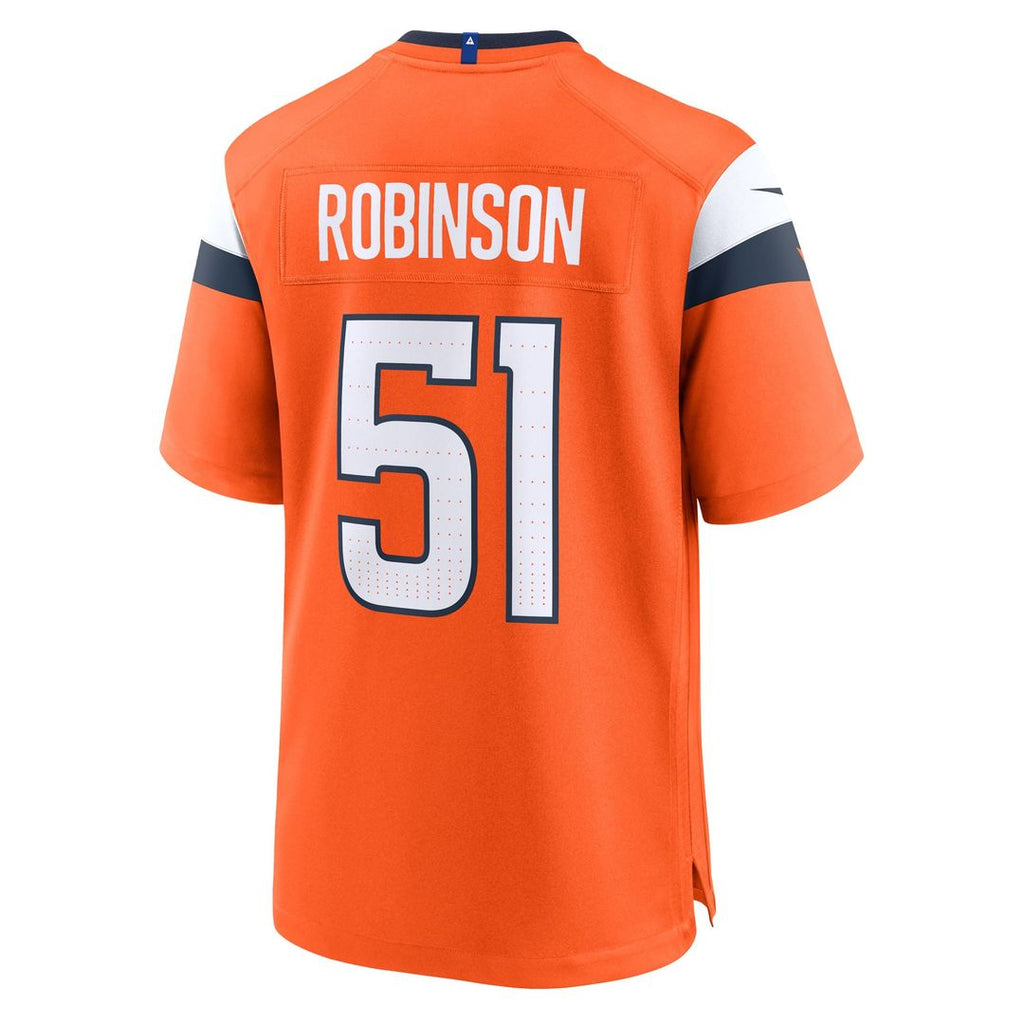 Que Robinson Denver Broncos Team Game Jersey - Orange