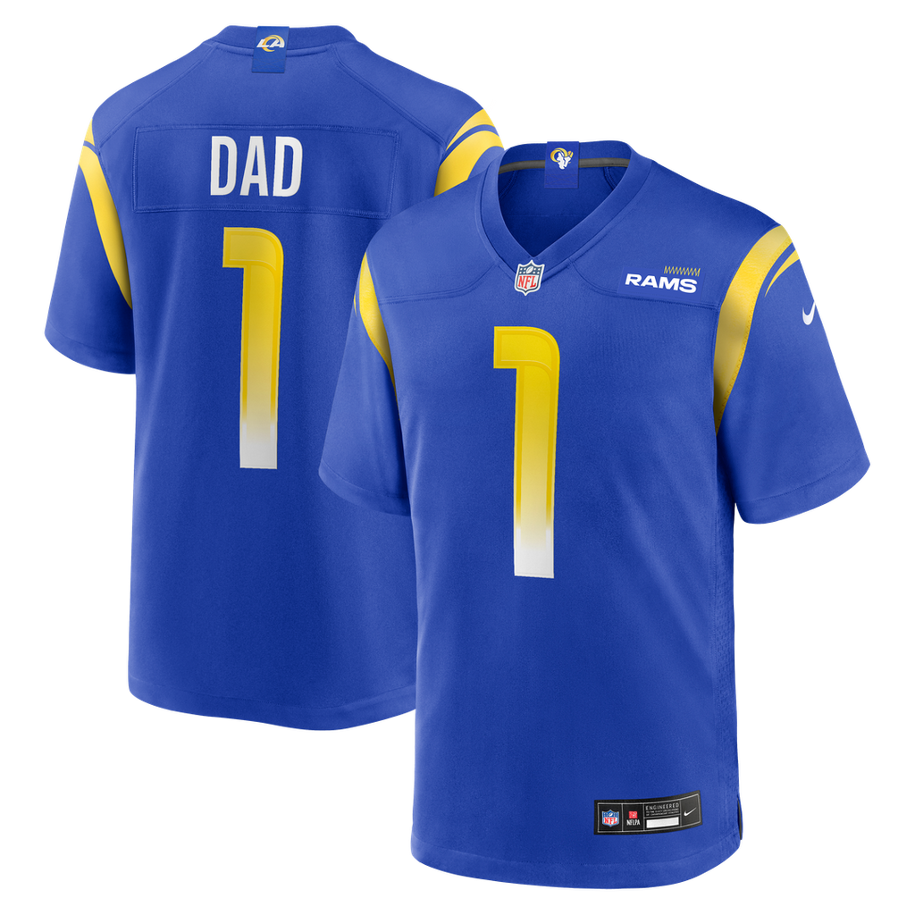 Number 1 Dad Los Angeles Rams Game Jersey - Royal