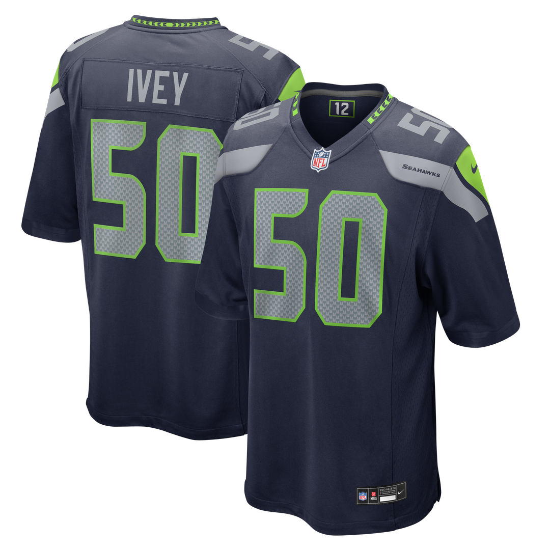 Jared Ivey Seattle Seahawks Team Game Jersey - College Navy