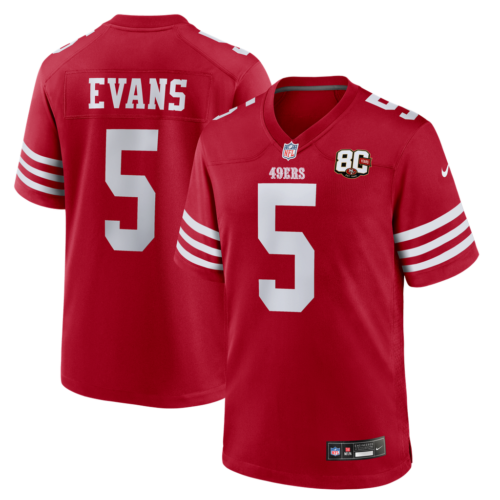 Mike Evans San Francisco 49ers 80th Anniversary Game Jersey - Scarlet