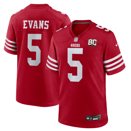 Mike Evans San Francisco 49ers 80th Anniversary Game Jersey - Scarlet