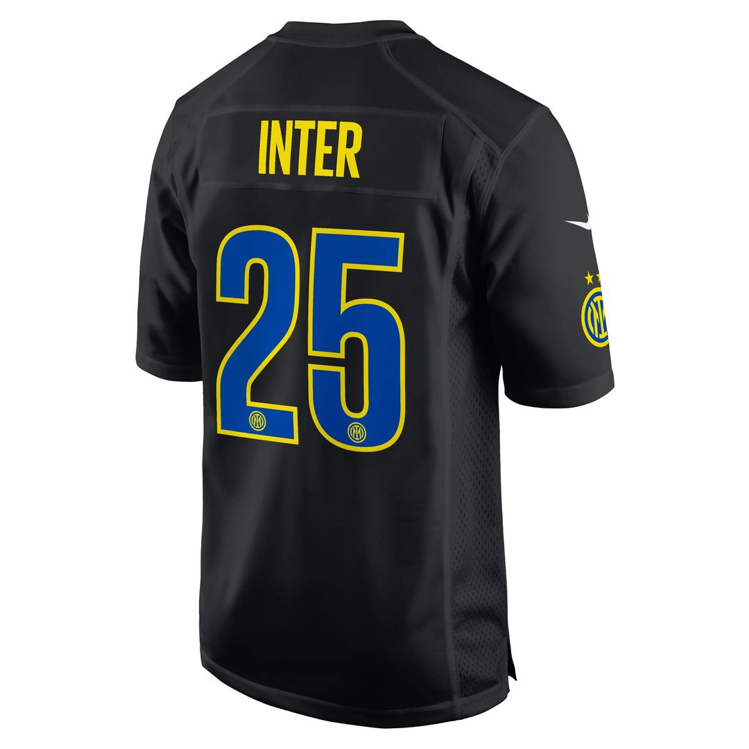 Inter Milan 2025 Soccer x NFL Game Jersey - Black