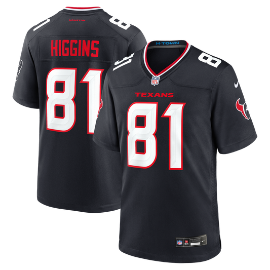 Jayden Higgins Houston Texans Game Jersey - Navy