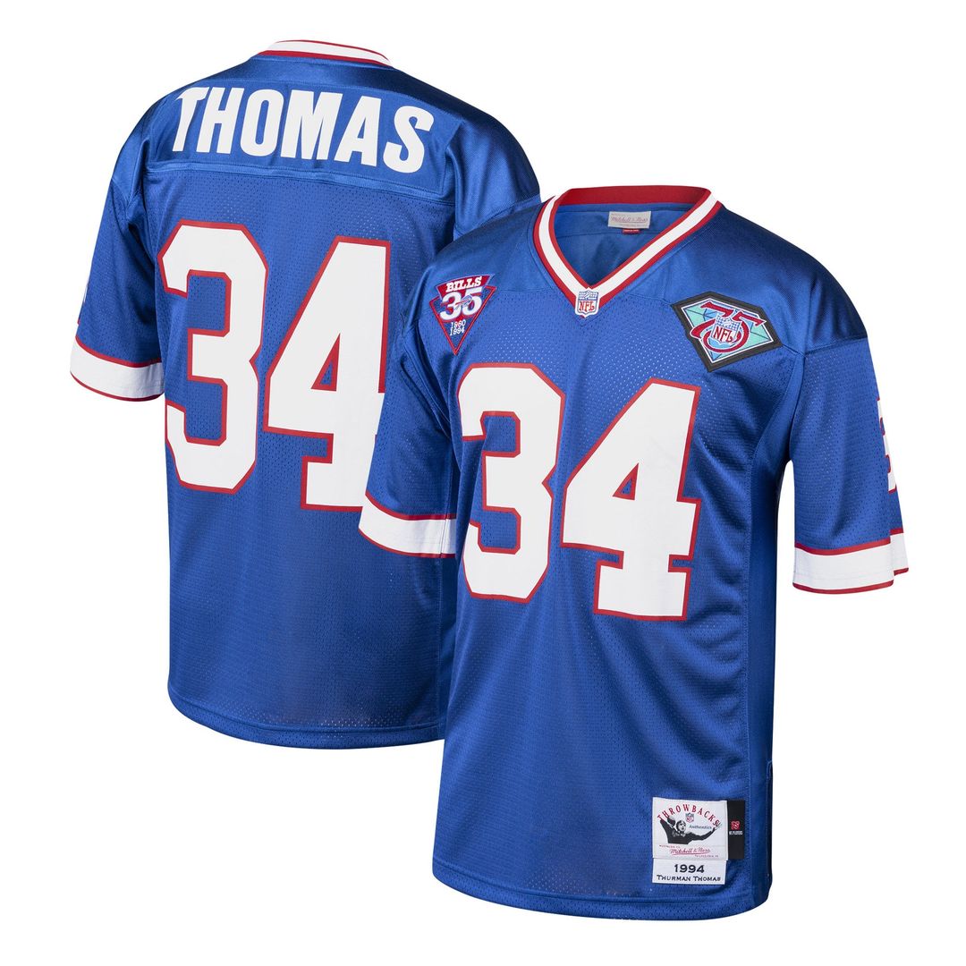 Thurman Thomas Buffalo Bills 1985 Authentic Throwback Retired Player Jersey - Royal