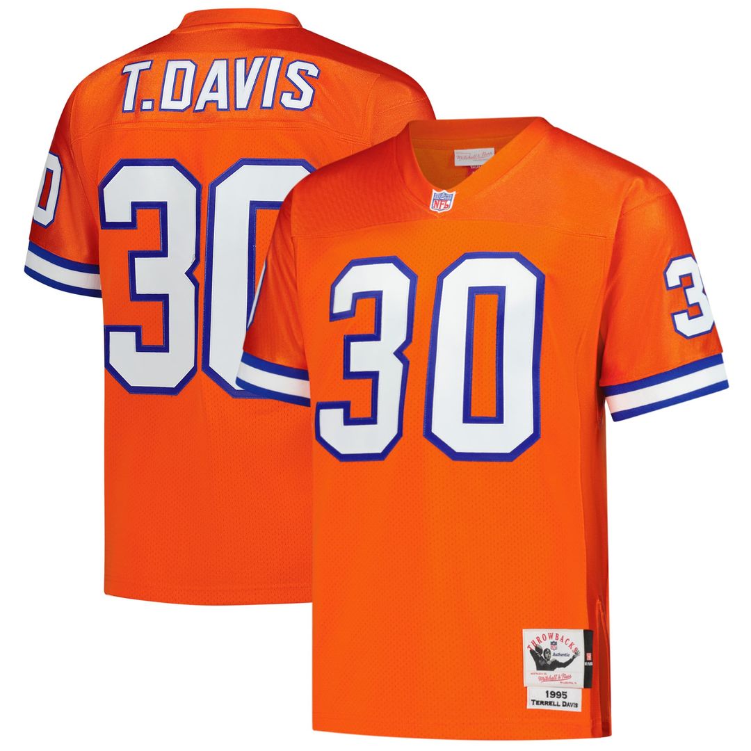 Terrell Davis Denver Broncos 1995 Authentic Throwback Retired Player Jersey - Orange