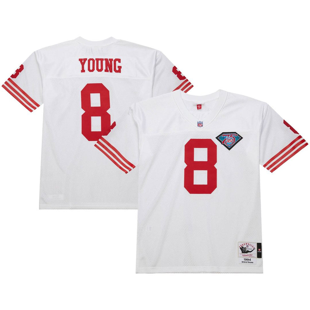 Steve Young San Francisco 49ers 1994 Authentic Throwback Retired Player Jersey - White