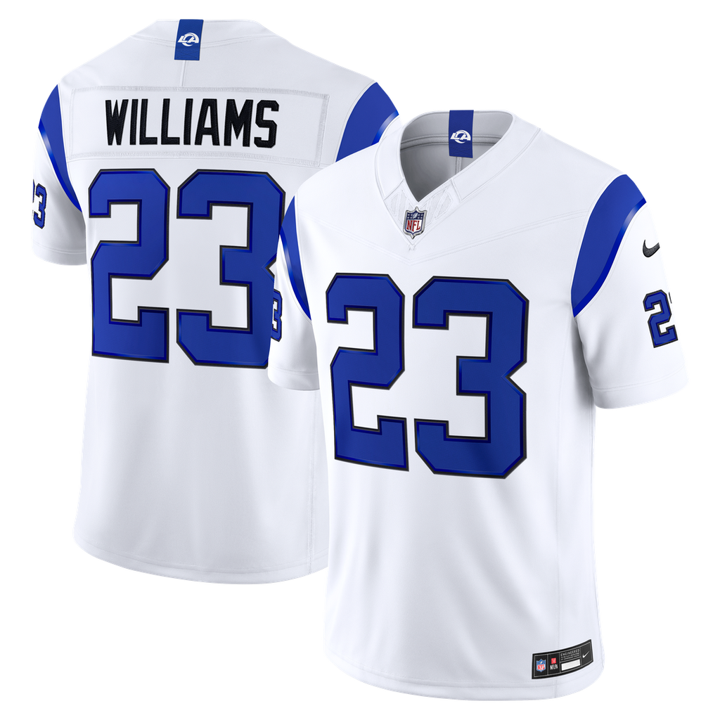 Kyren Williams Los Angeles Rams Fearsome White Vapor F.U.S.E. Stitched Limited Jersey