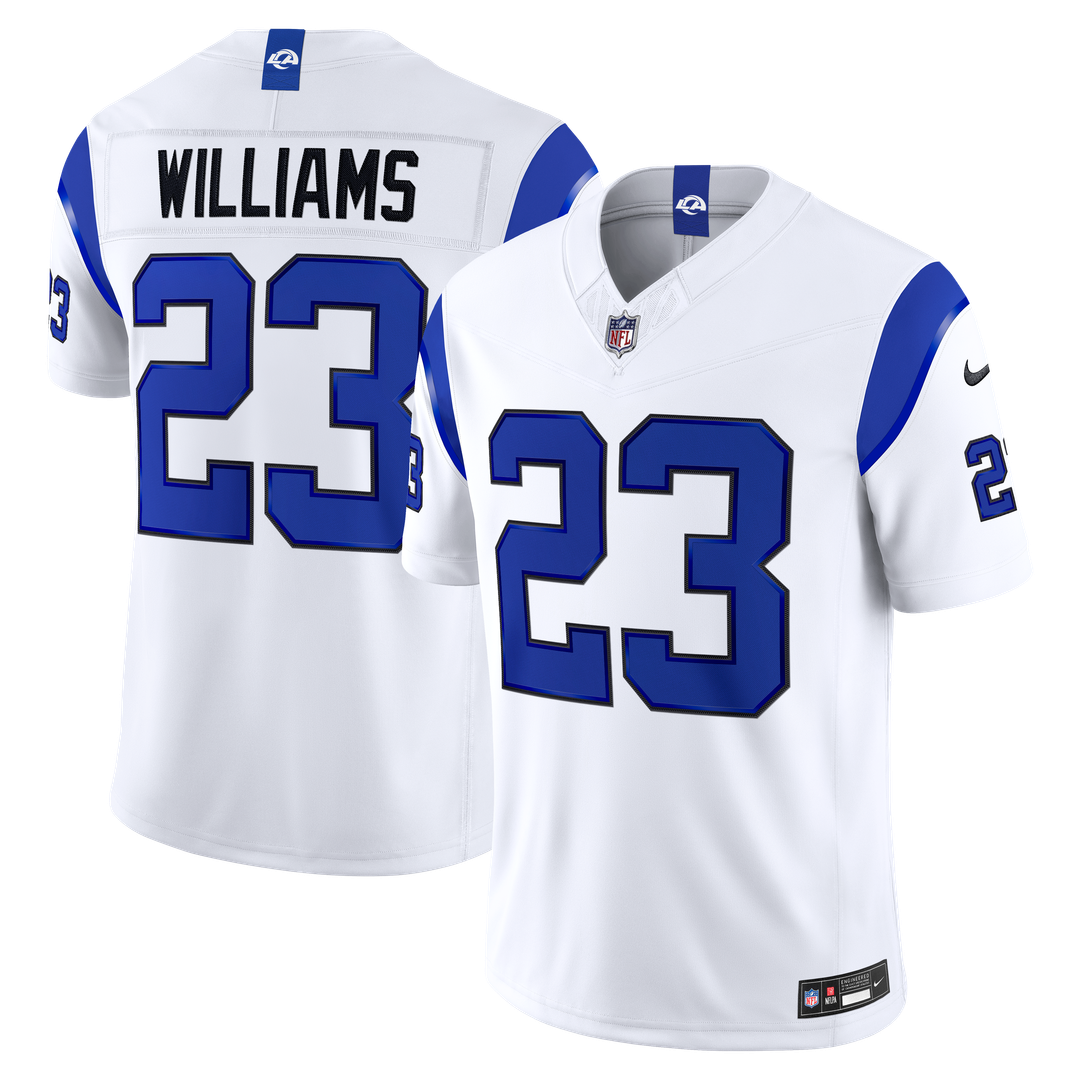 Kyren Williams Los Angeles Rams Fearsome White Vapor F.U.S.E. Stitched Limited Jersey