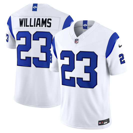 Kyren Williams Los Angeles Rams Fearsome White Vapor F.U.S.E. Stitched Limited Jersey