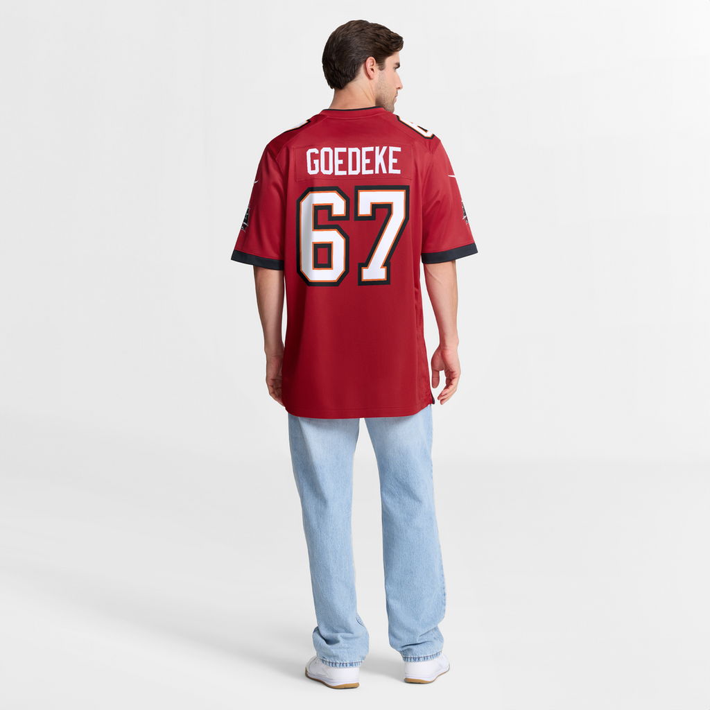 Luke Goedeke Tampa Bay Buccaneers Game Player Jersey - Red