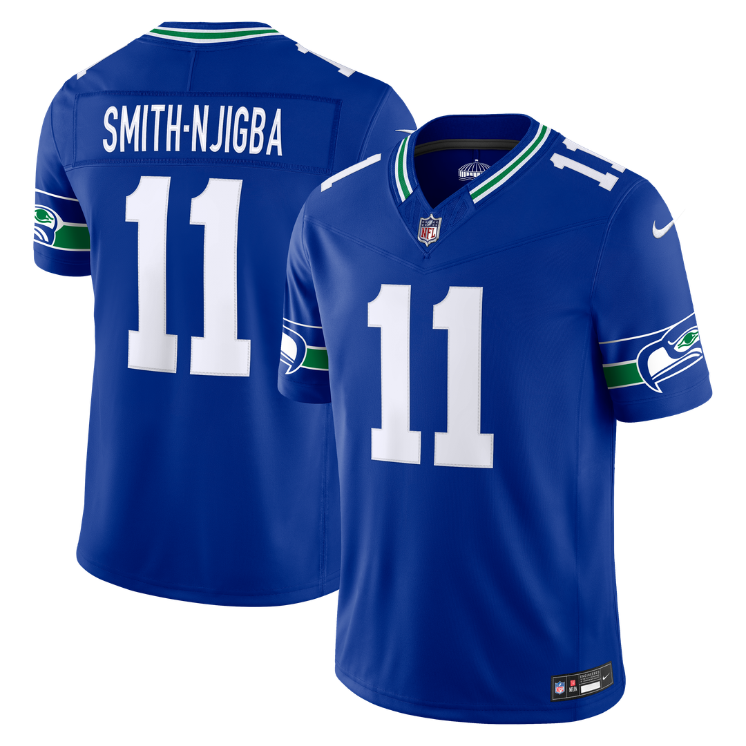 Jaxon Smith - Njigba Seattle Seahawks Alternate Vapor F.U.S.E. Stitched Limited Jersey - Royal