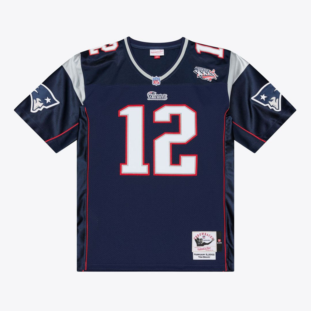 Tom Brady New England Patriots Super Bowl XXXVI Authentic Throwback Jersey - Navy