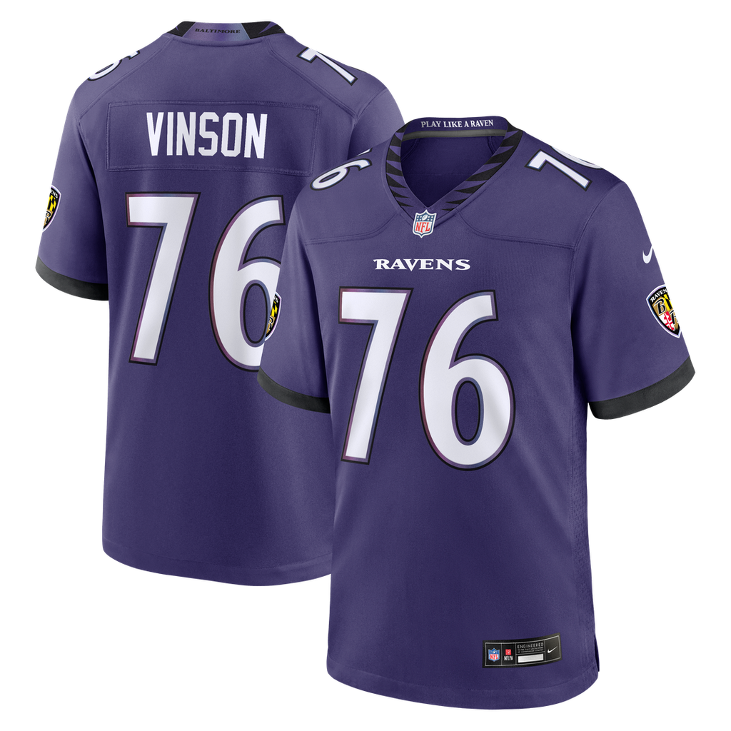 Carson Vinson Baltimore Ravens Team Game Jersey - Purple
