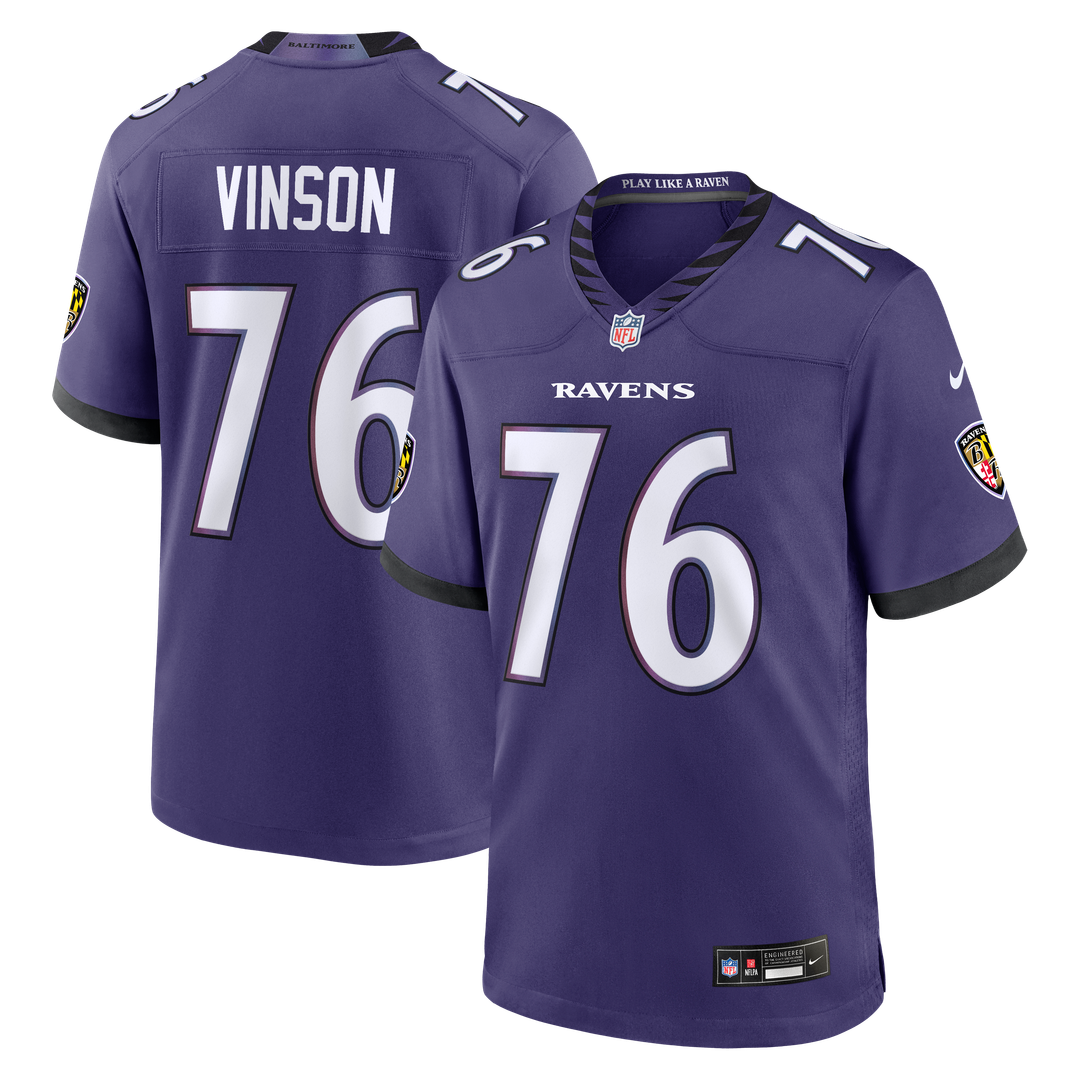 Carson Vinson Baltimore Ravens Team Game Jersey - Purple