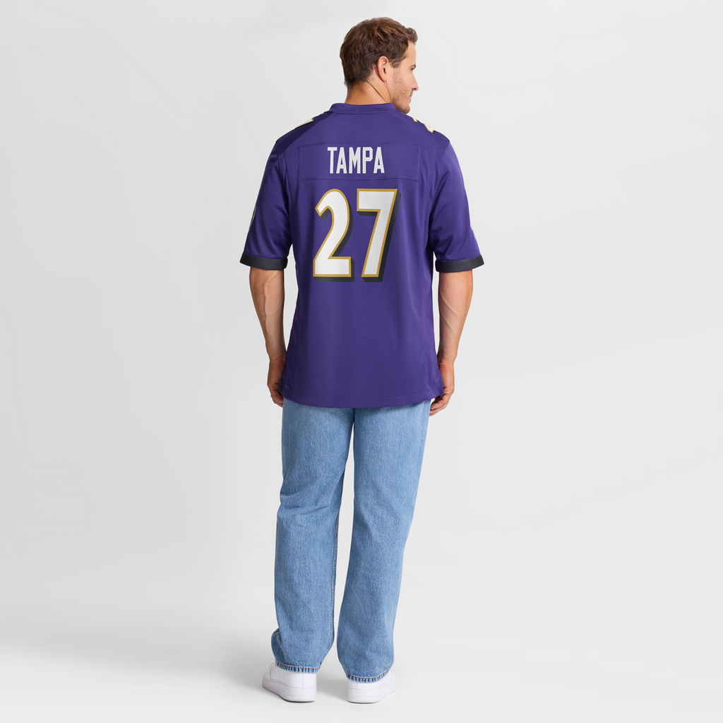 T.J. Tampa Baltimore Ravens Team Game Jersey - Purple