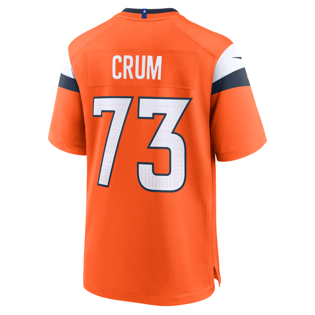 Frank Crum Denver Broncos Team Game Jersey - Orange