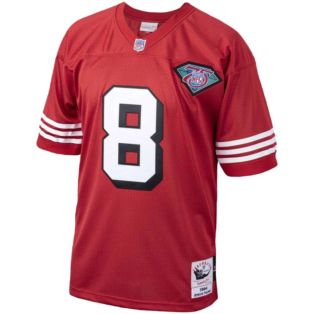 Steve Young San Francisco 49ers 1994 Authentic Throwback Retired Player Jersey - Scarlet