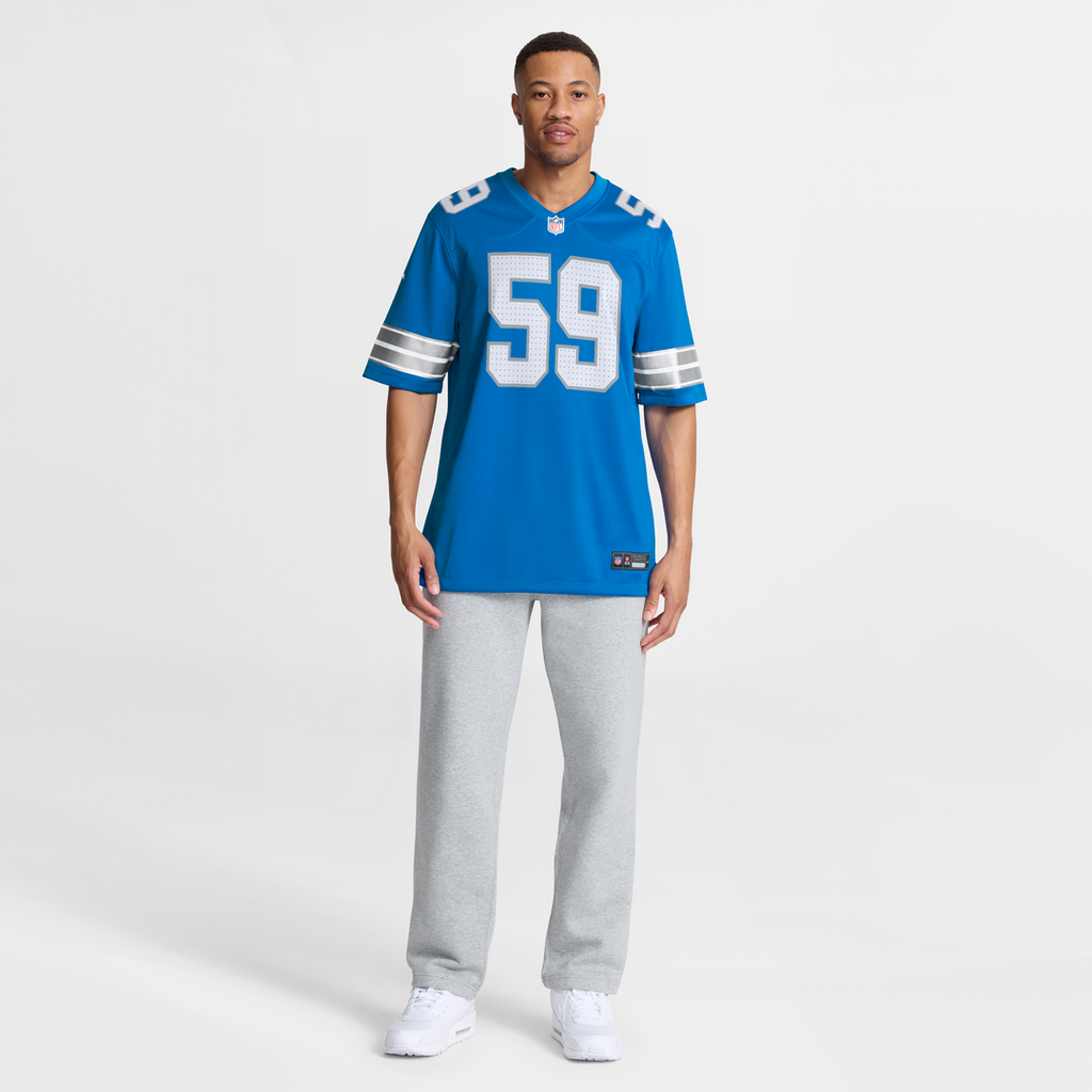 Giovanni Manu Detroit Lions Team Game Jersey - Blue