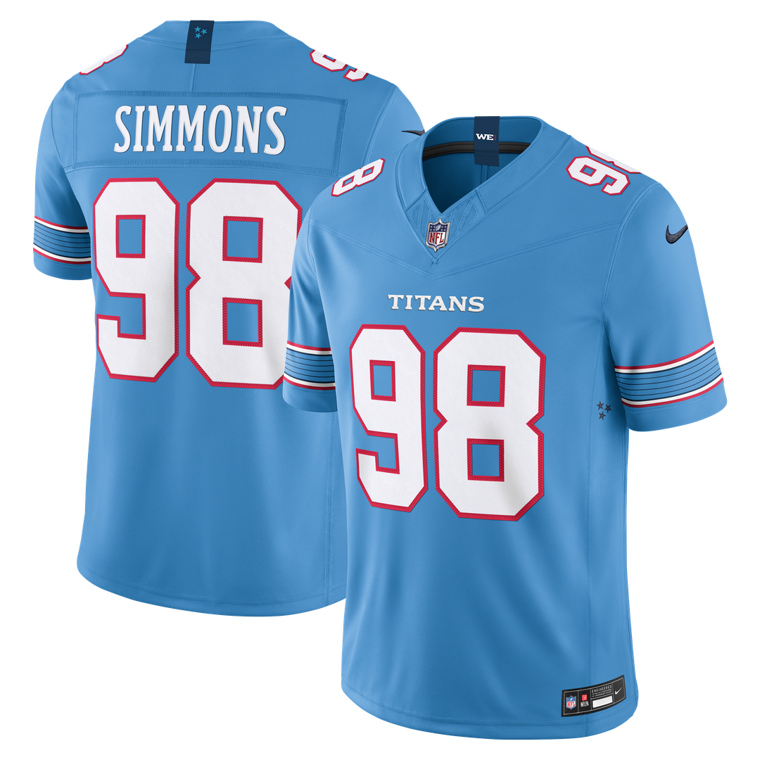 Jeffery Simmons Tennessee Titans Team Vapor F.U.S.E. Stitched Limited Jersey - Light Blue