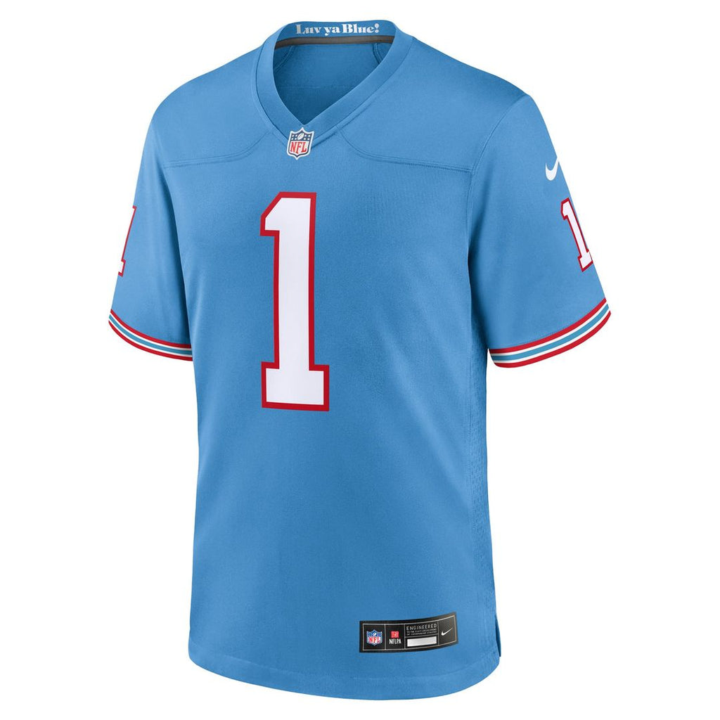 Warren Moon Tennessee Titans Retired Player Alternate Game Jersey - Light Blue