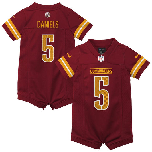 Jayden Daniels Washington Commanders Newborn Romper Game Jersey - Burgundy