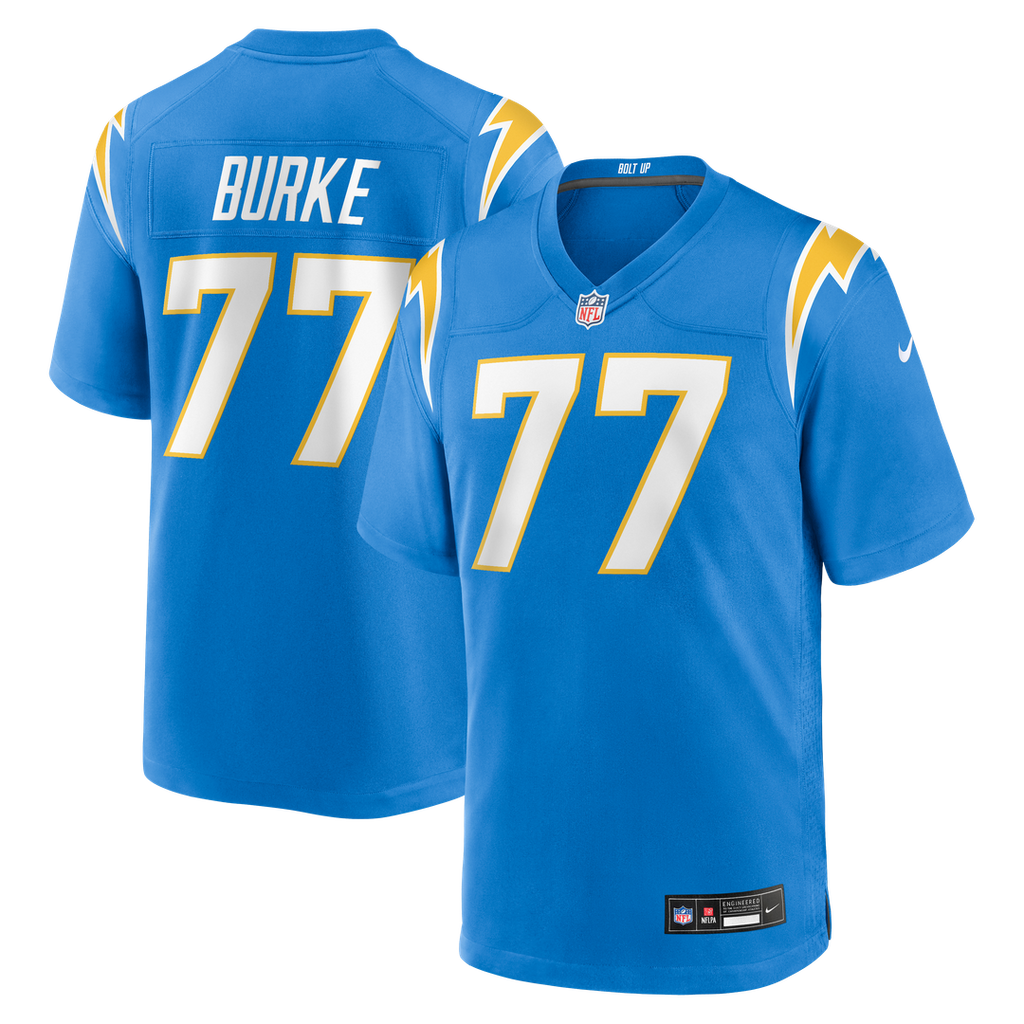 Travis Burke Los Angeles Chargers Team Game Jersey - Powder Blue
