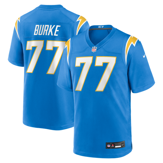 Travis Burke Los Angeles Chargers Team Game Jersey - Powder Blue