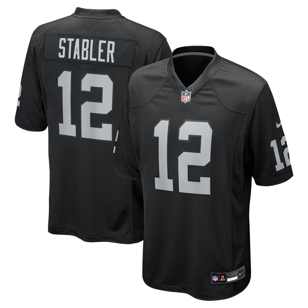 Ken Stabler Las Vegas Raiders Game Retired Player Jersey - Black