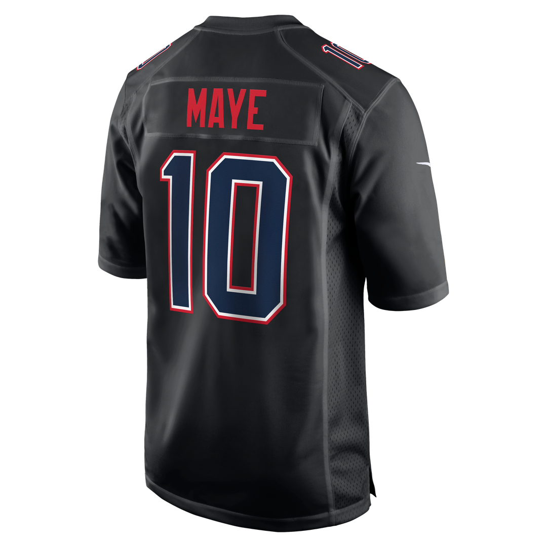 Drake Maye New England Patriots Fashion Game Jersey - Carbon Black