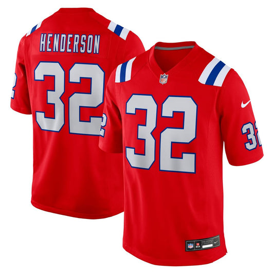 TreVeyon Henderson New England Patriots Alternate Game Player Jersey - Red