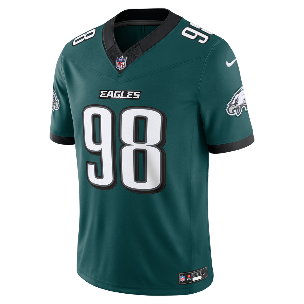 Jalen Carter Philadelphia Eagles Team Vapor F.U.S.E. Stitched Limited Jersey - Midnight Green