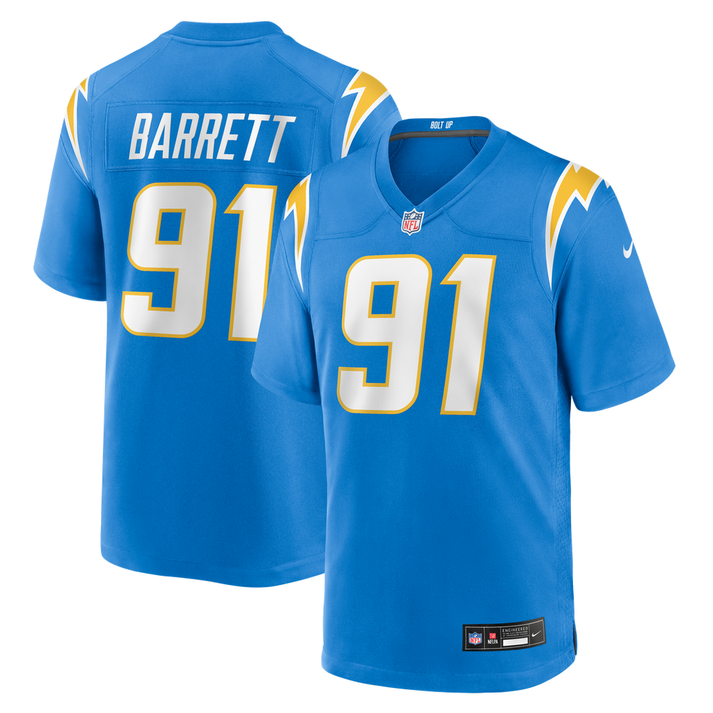 Nick Barrett Los Angeles Chargers Team Game Jersey - Powder Blue