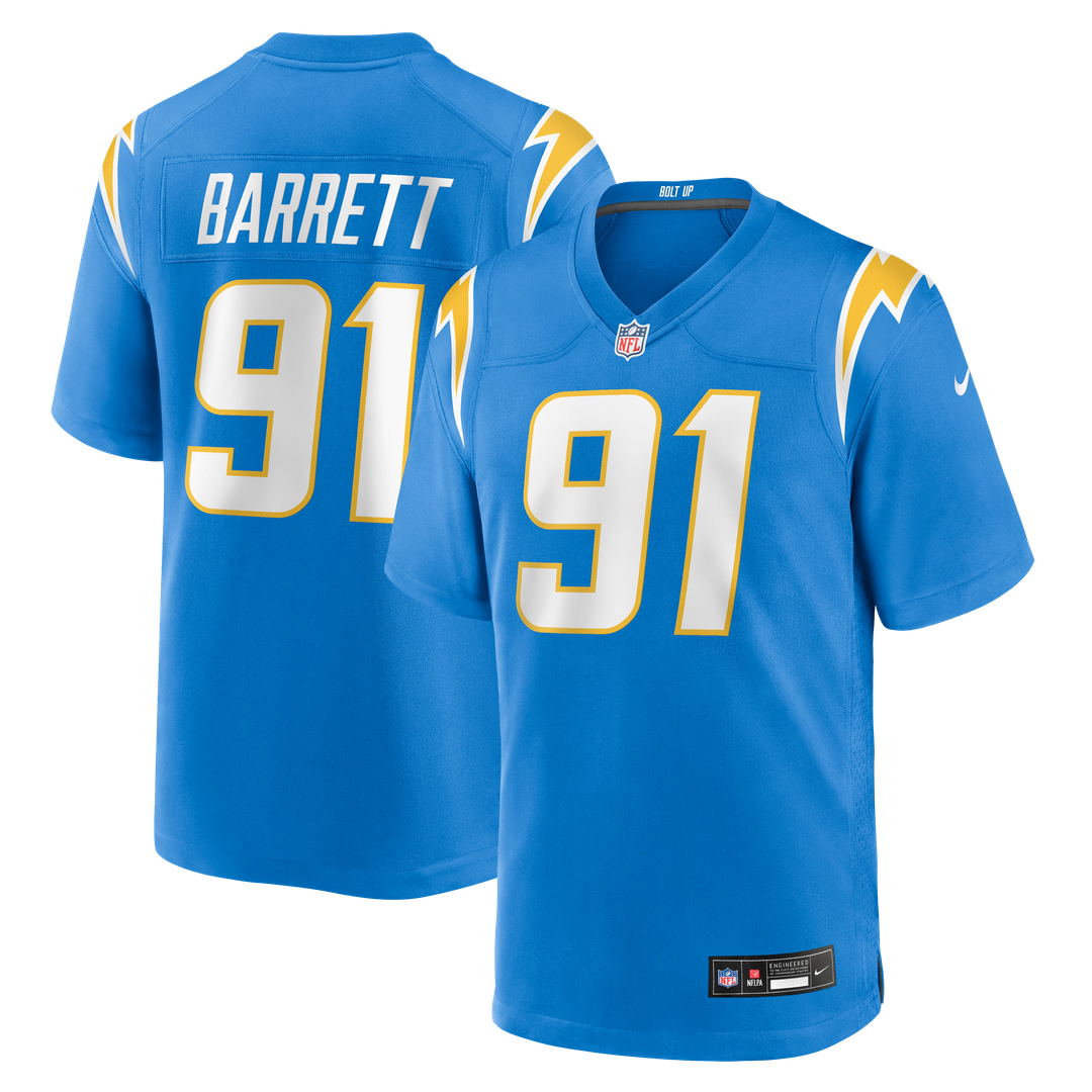 Nick Barrett Los Angeles Chargers Team Game Jersey - Powder Blue