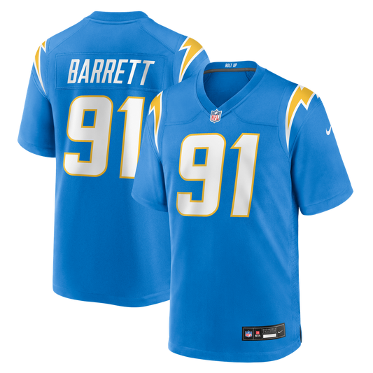 Nick Barrett Los Angeles Chargers Team Game Jersey - Powder Blue